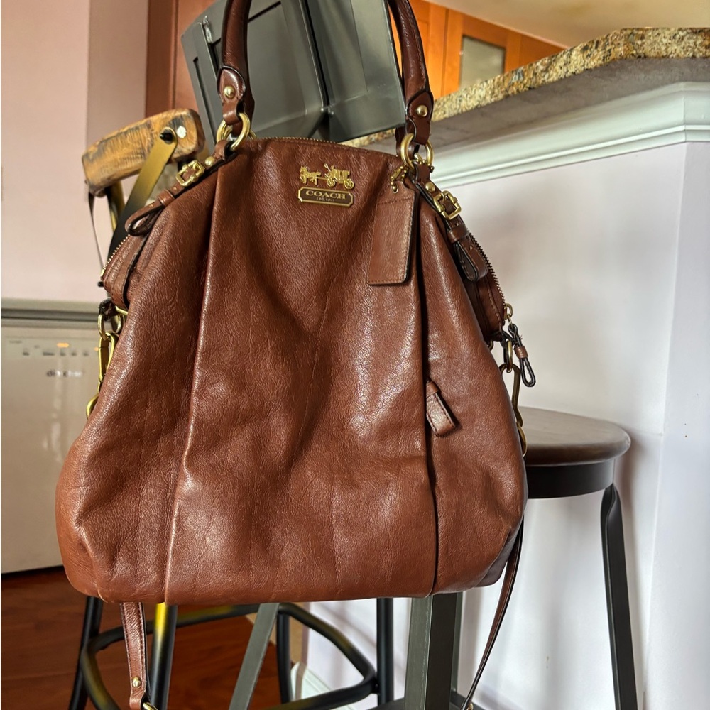 Coach Tan Leather Shoulder Bag
